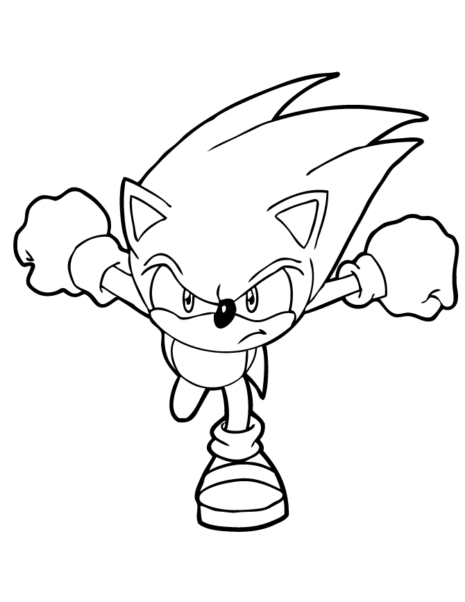 Sonic The Hedgehog Running Coloring Page