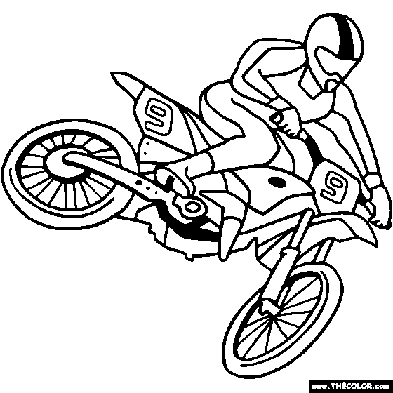 Dirt Bike Coloring - Coloring Pages for Kids and for Adults
