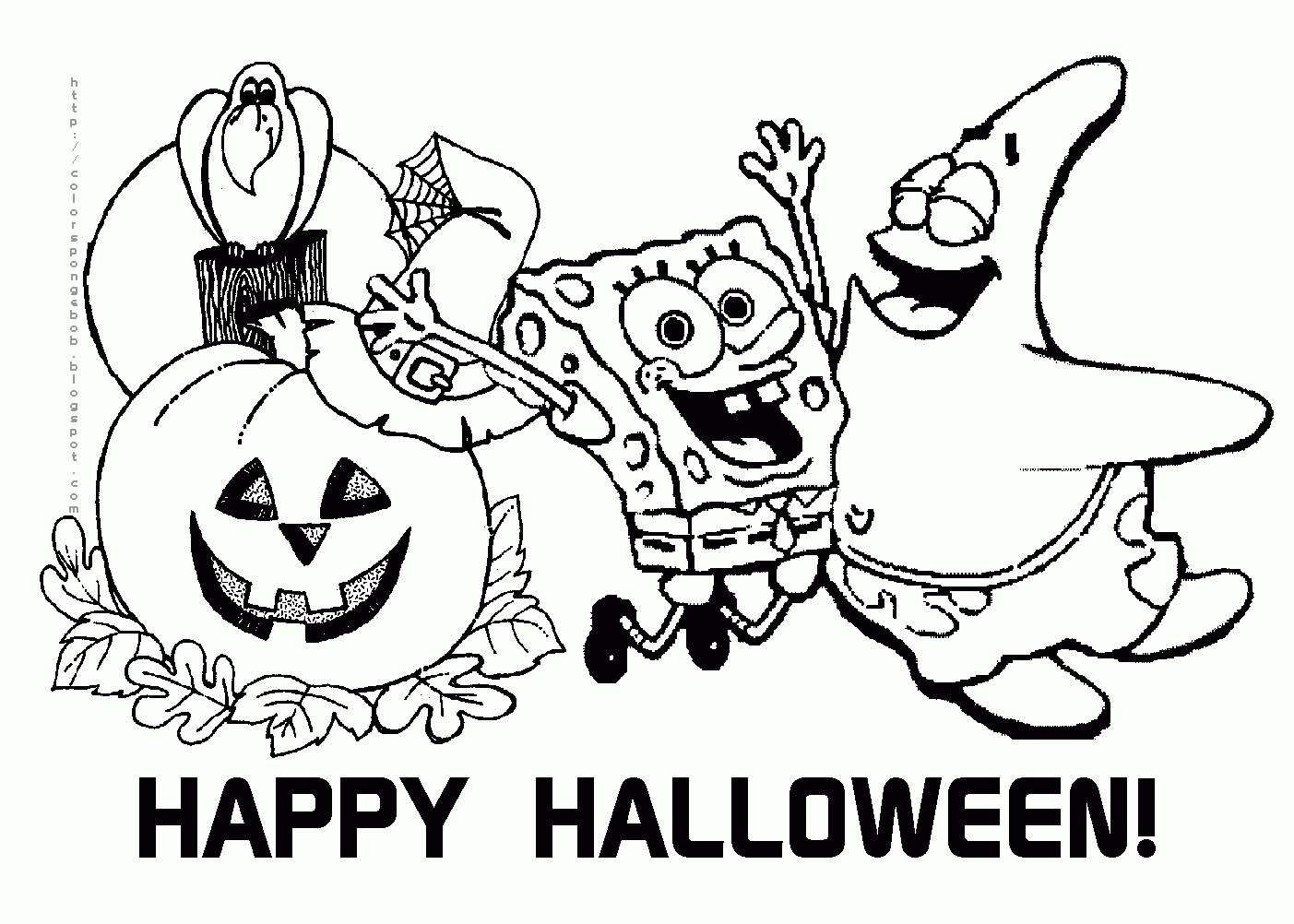 Spongebob Squarepants Coloring Page - Coloring Pages for Kids and ...