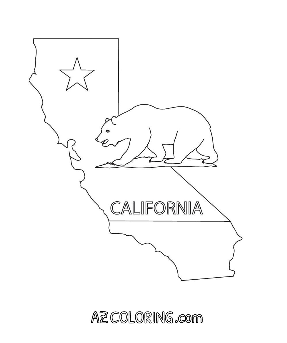 California State Flag Coloring Page Coloring Home