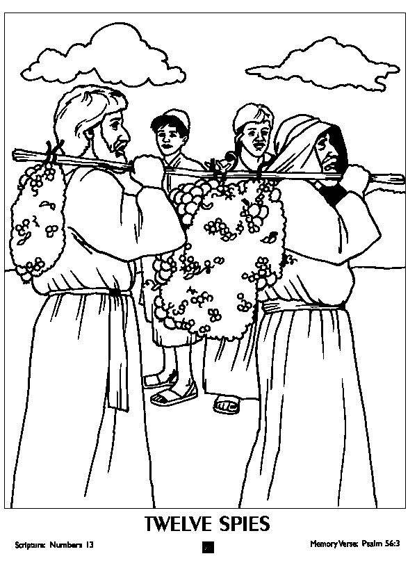 12 Spies Of Canaan Coloring Page - Coloring Pages For All Ages