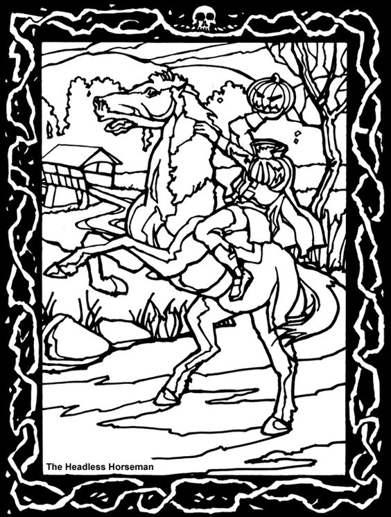398 Unicorn Headless Horseman Coloring Pages for Kids
