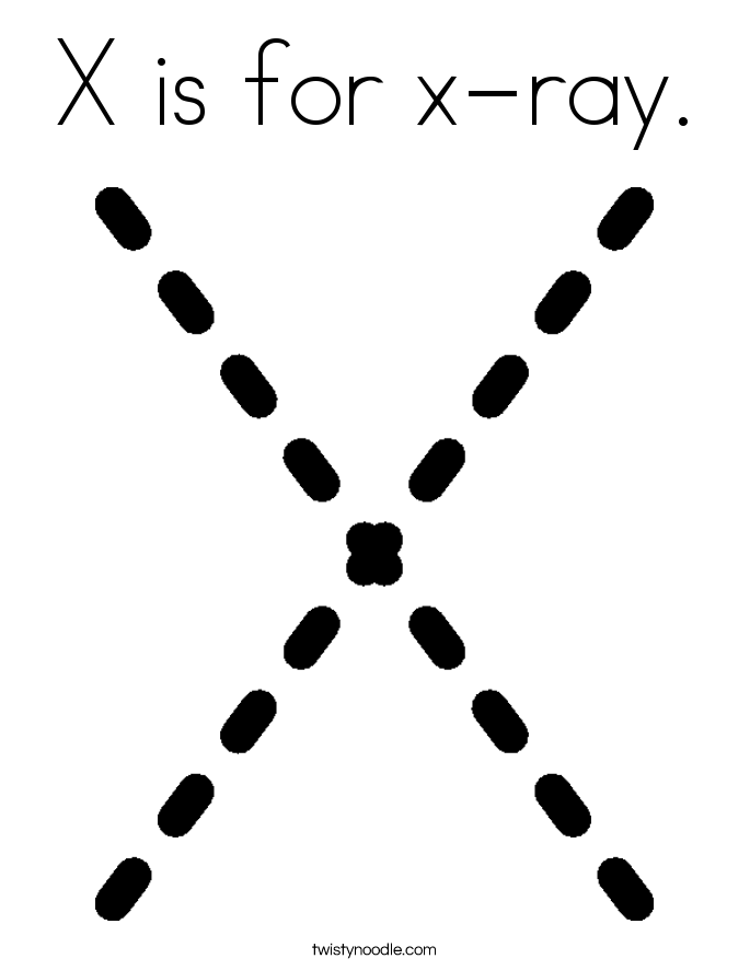 X is for x-ray Coloring Page - Twisty Noodle