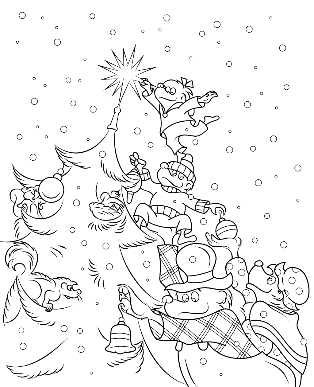 Berenstain Bears and Christmas Tree Coloring Pages - Get Coloring Pages