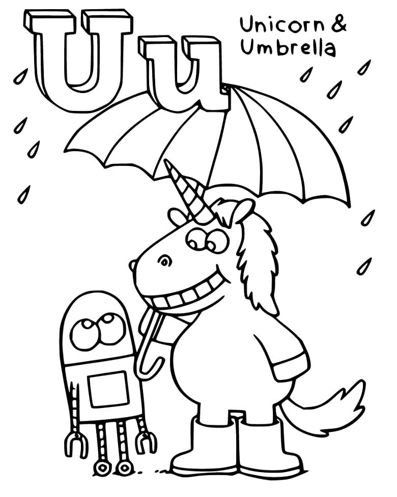 StoryBots Letter U Coloring Page - Free Printable Coloring Pages for Kids