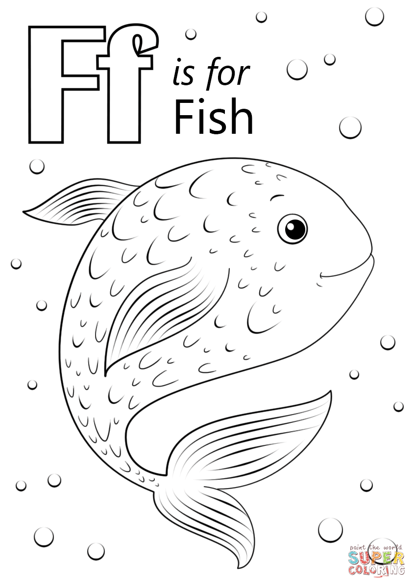 Letter F is for Fish coloring page | Free Printable Coloring Pages