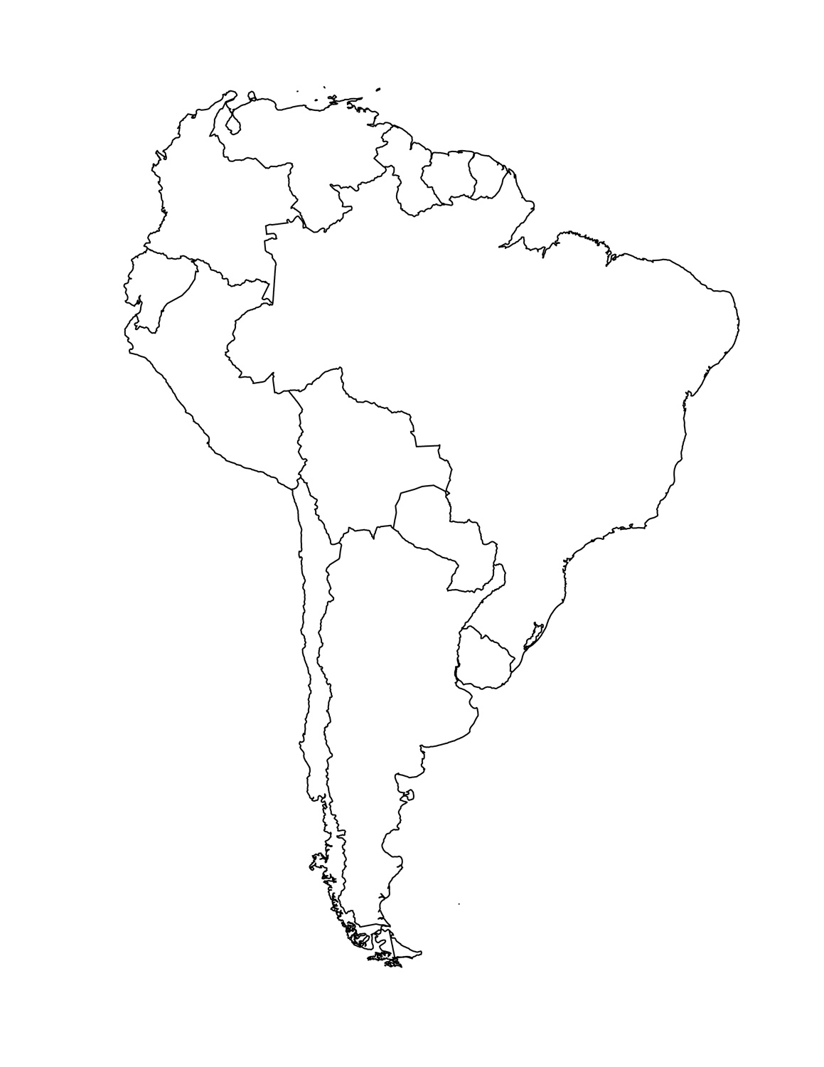 Best Photos of Us And South America Map Outline - Blank South ...