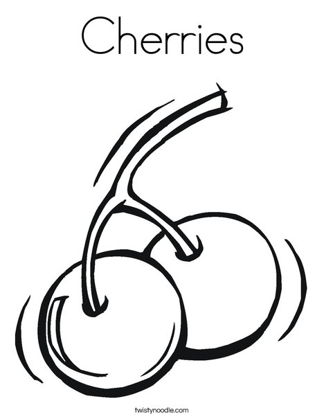 Cherries Coloring Page - Twisty Noodle