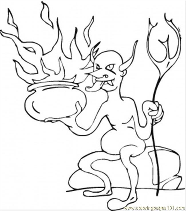 Burning Demon Coloring Page - Free Mythology Coloring Pages ...