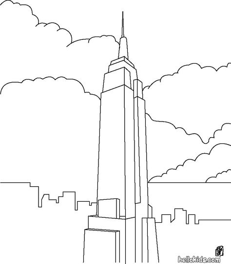 coloring pages empire state building | Only Coloring Pages ...