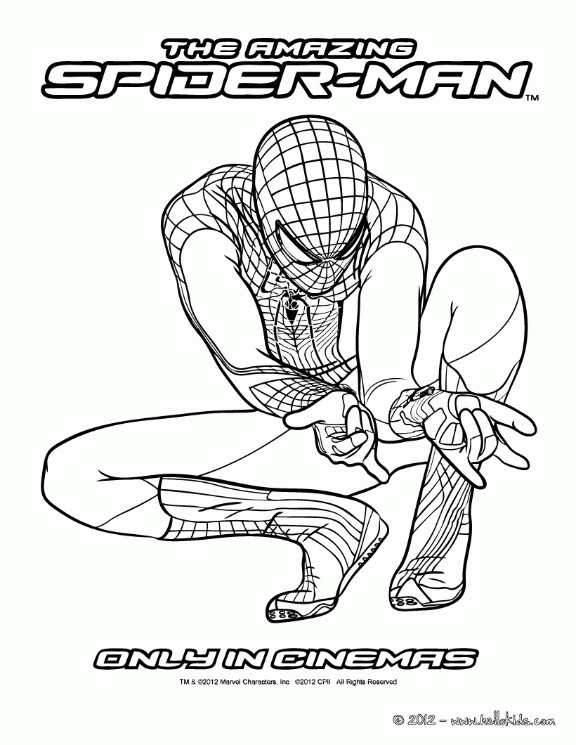 SPIDER-MAN coloring pages - The amazing Spiderman ready to shoot ...