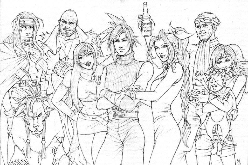 Final Fantasy 7 Coloring Pages Coloring Home