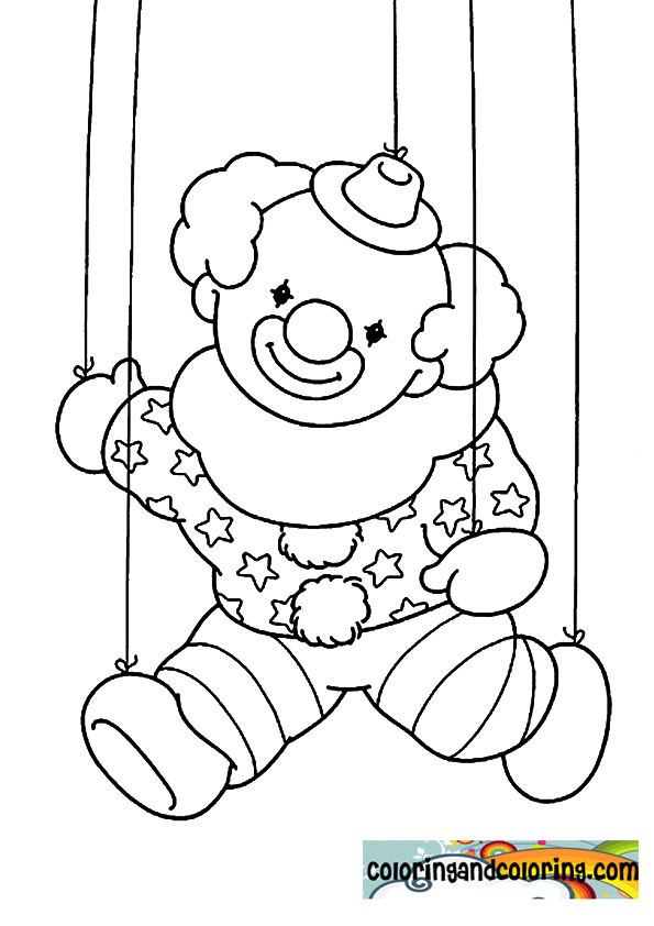 coloring puppet clown | Coloring and coloring