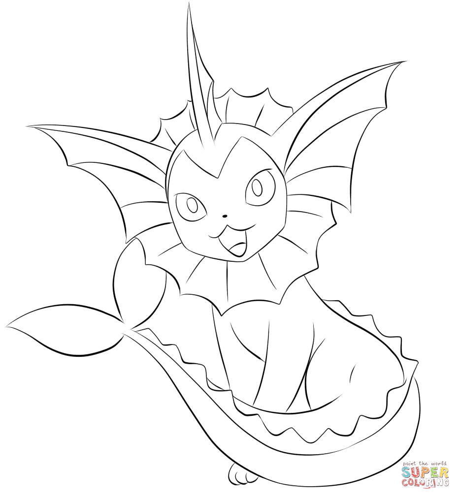 Vaporeon coloring page | Free Printable Coloring Pages