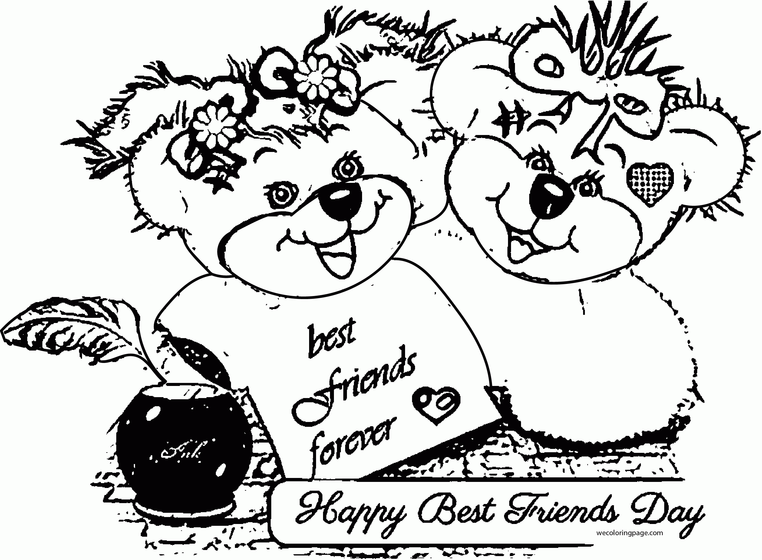 Friendship With Messages Best Friends Day Cards Wishes Coloring ...