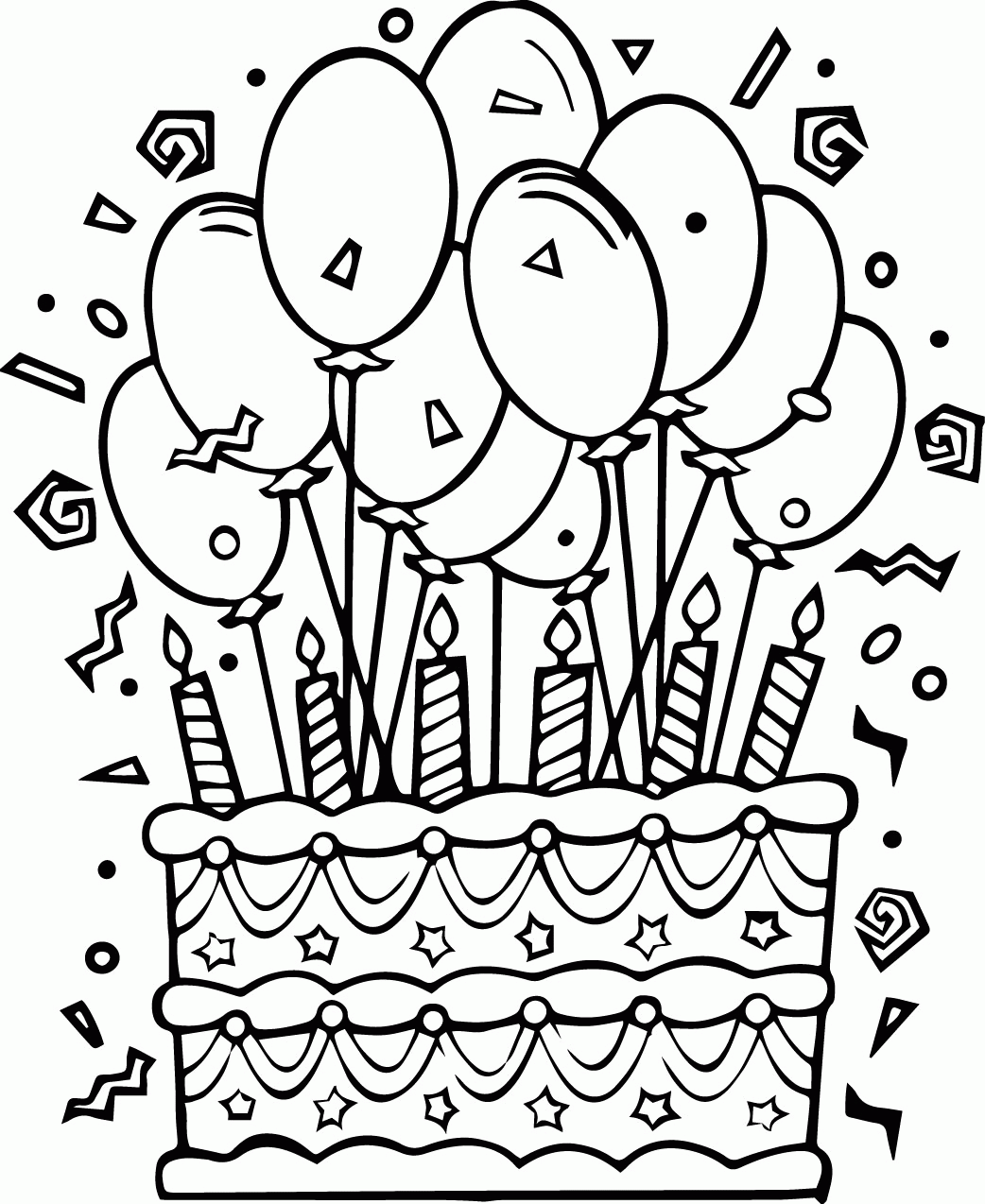 birthday cake coloring page. birthday cake coloring pages. teddy ...