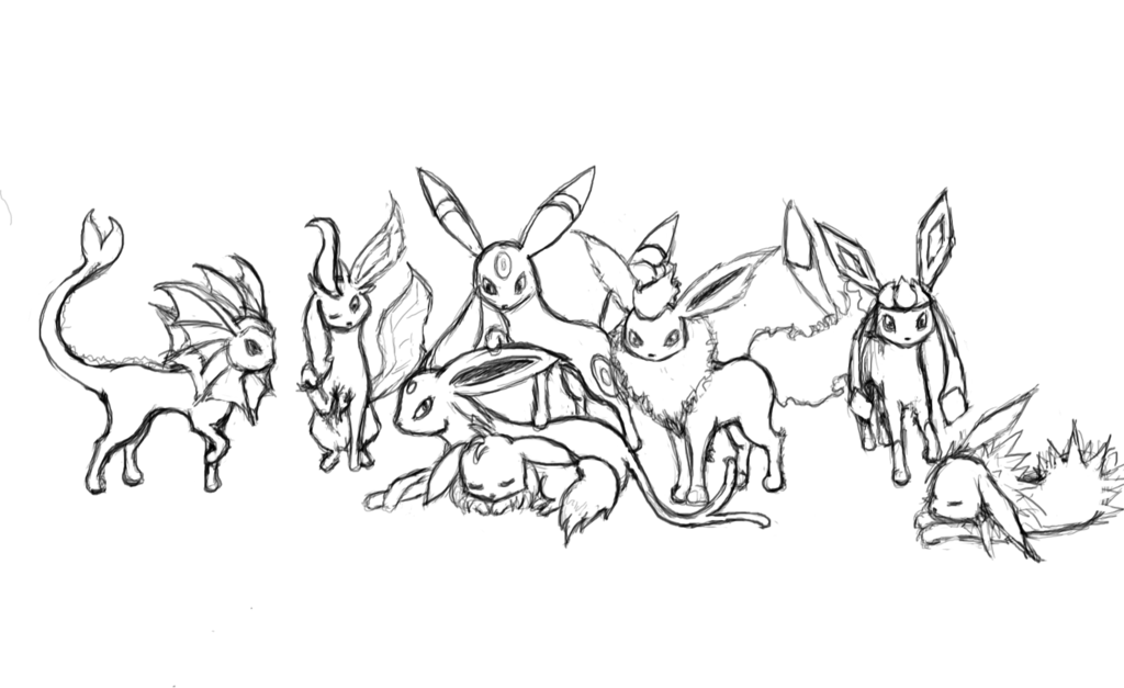 Pokemon Coloring Pages Eevee Evolutions - High Quality Coloring Pages