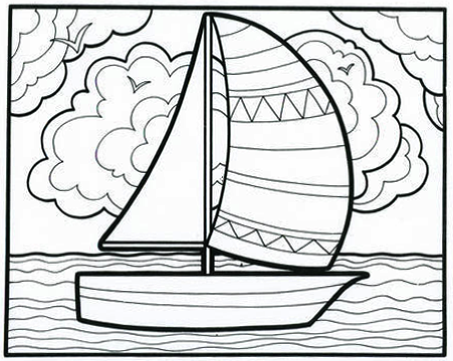 Sailboat Coloring Page - Coloring Home