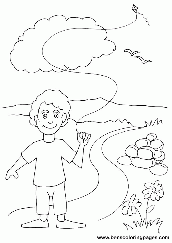 Best Photos of Kite Flying Coloring Pages - Kids Flying Kites ...