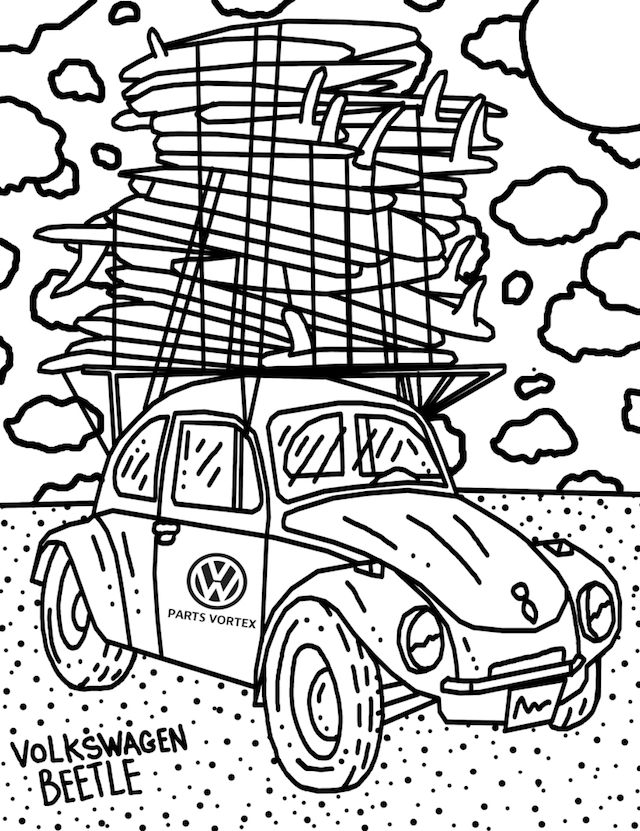 Get Your Colored Pencils! Download Our Free VW Beetle, Bus, and ...
