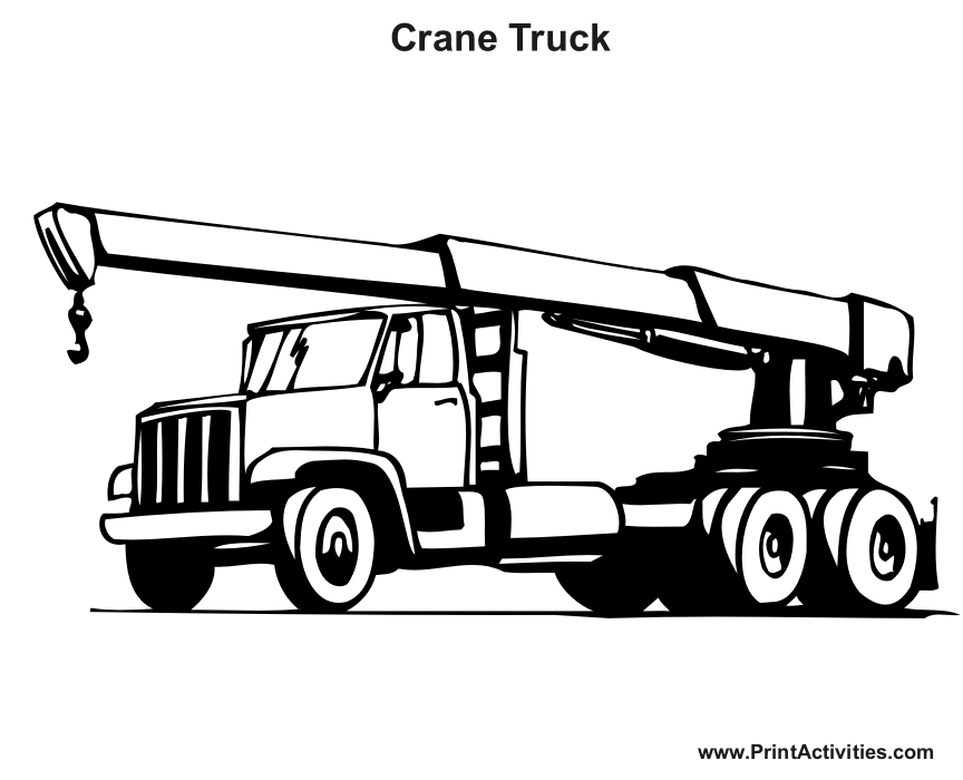 Truck Coloring Page | Crane Truck
