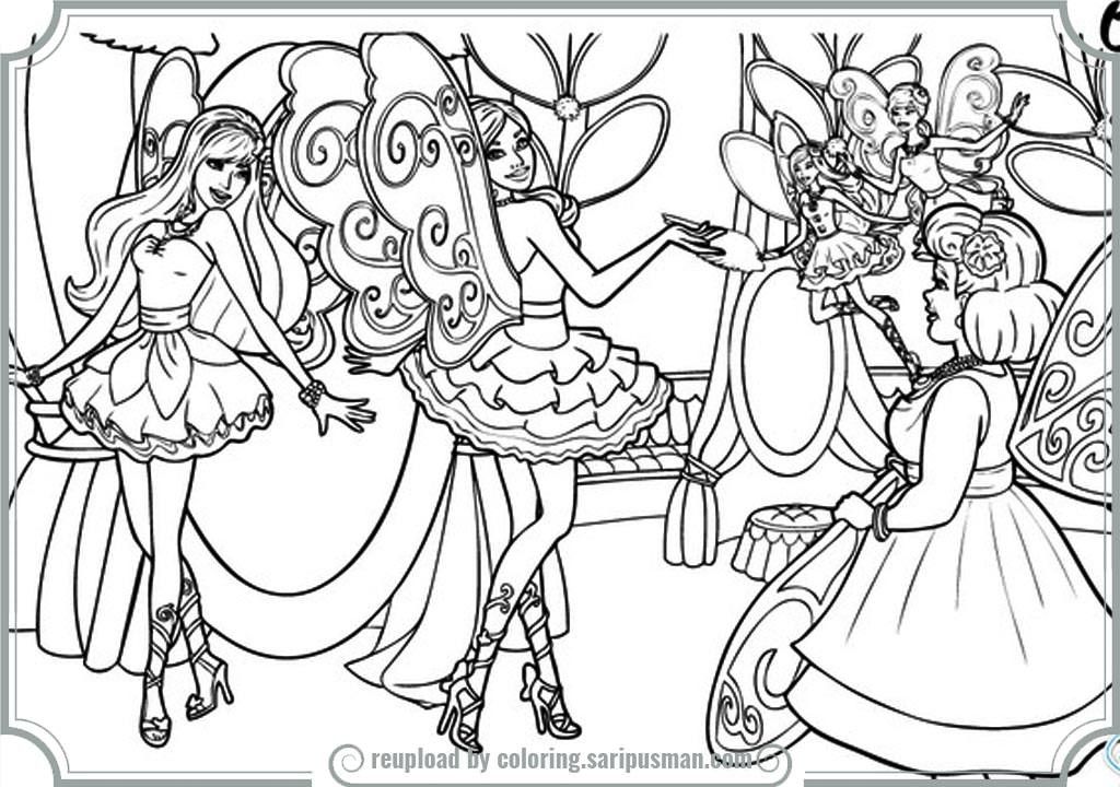 Barbie Fashion Fairytale Coloring Pages Print Printable