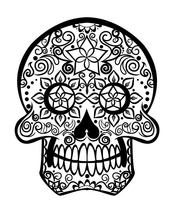 Sugar Skull S - Coloring Pages for Kids and for Adults