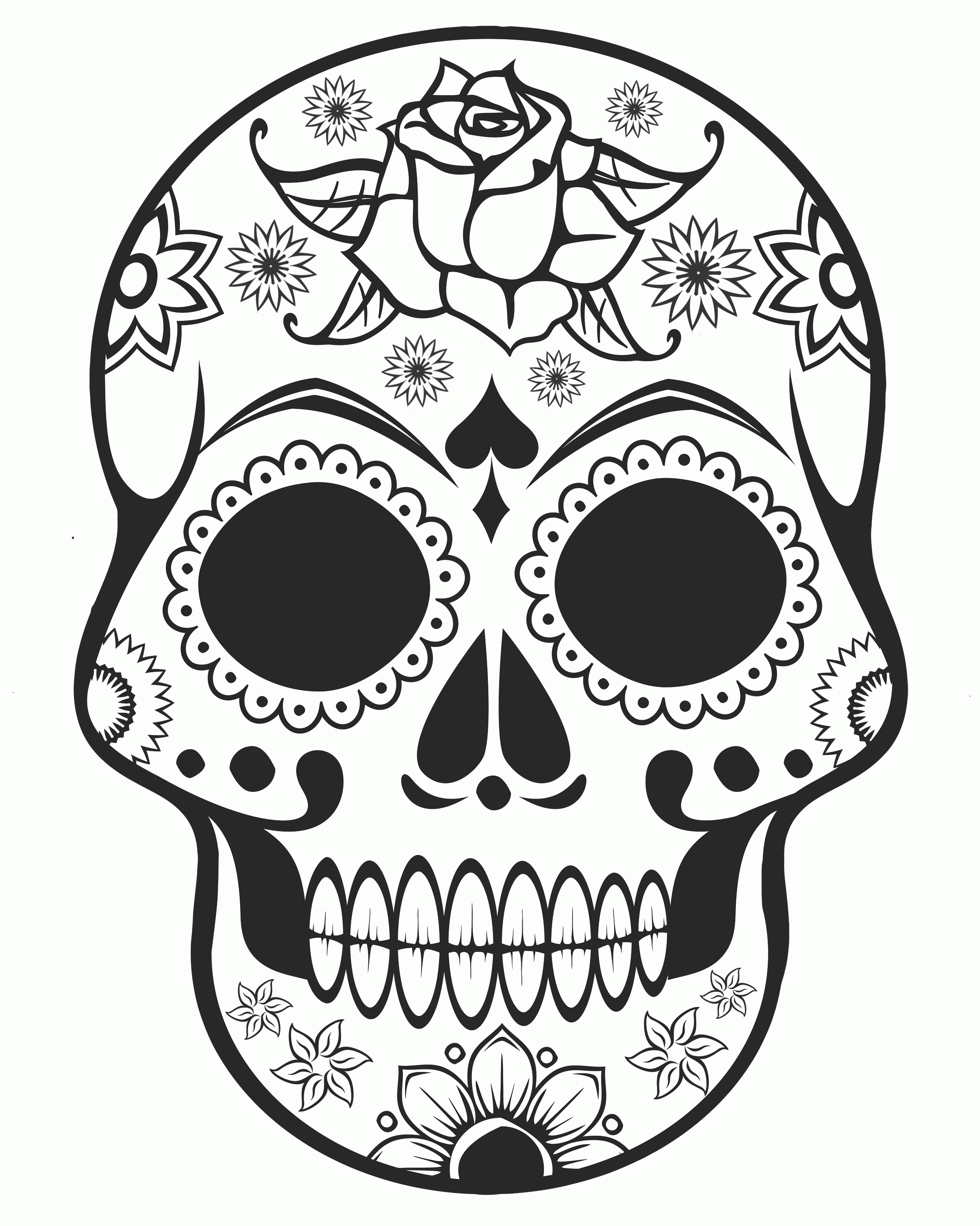 Sugar Skull Coloring Pages Download Coloring Home