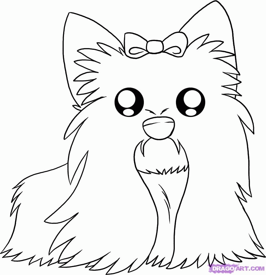 Yorkie Coloring Page - Coloring Home