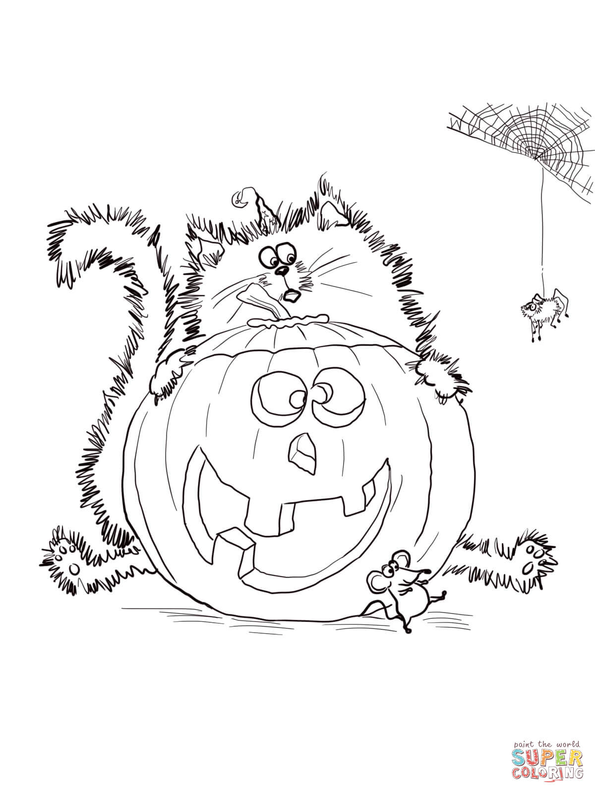 Splat The Cat Halloween Coloring Page