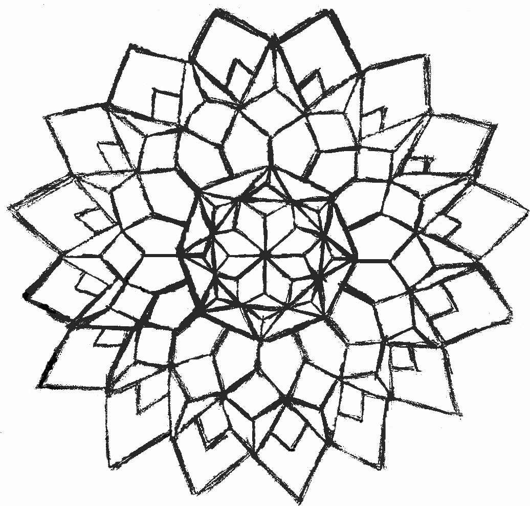Easy Geometric Coloring Pages - Bestofcoloring.com