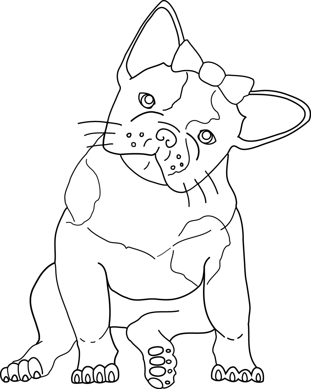 706 Cute French Bulldog Coloring Pages with Animal character