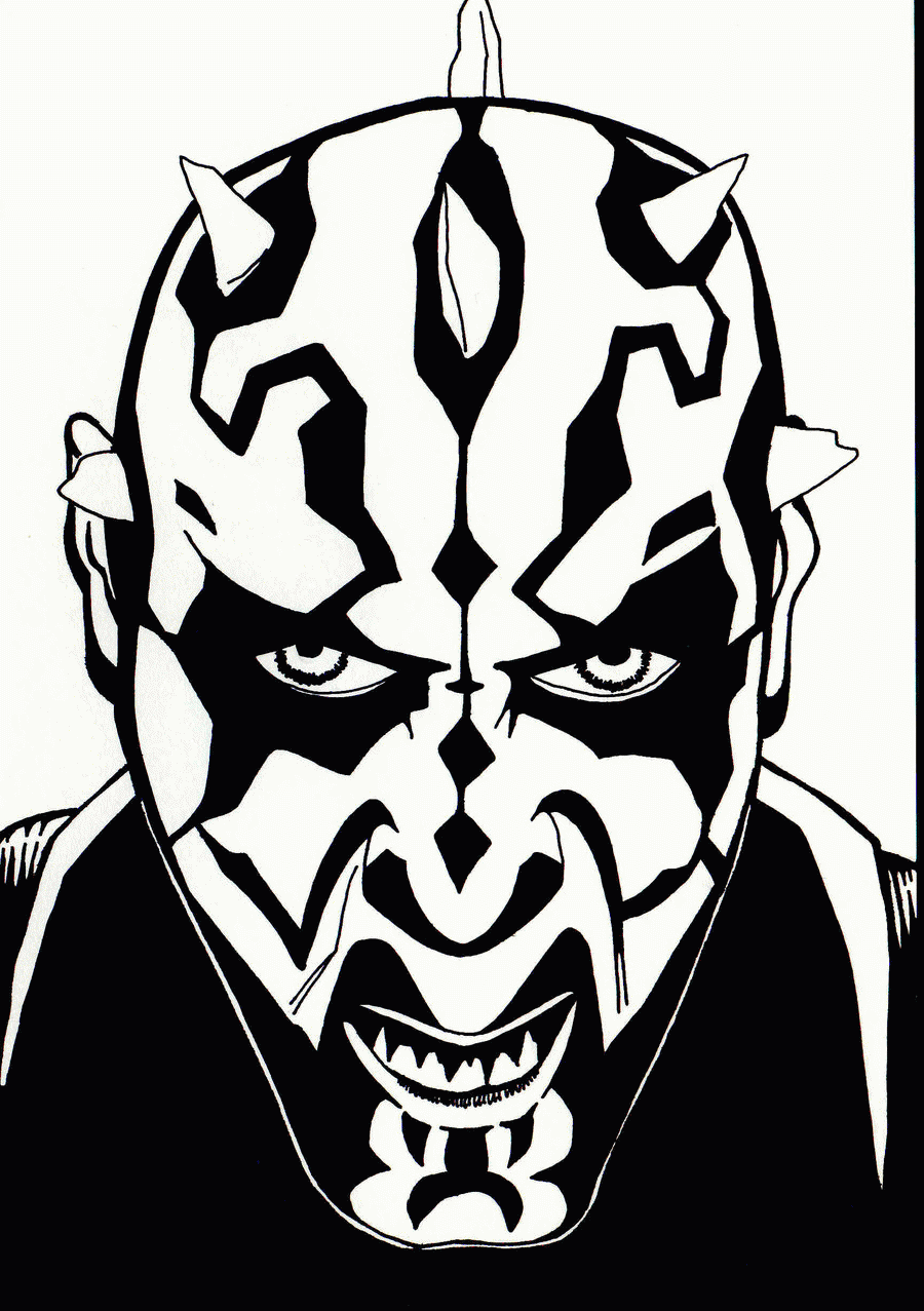 934 Cartoon Star Wars Coloring Pages Darth Maul with Animal character