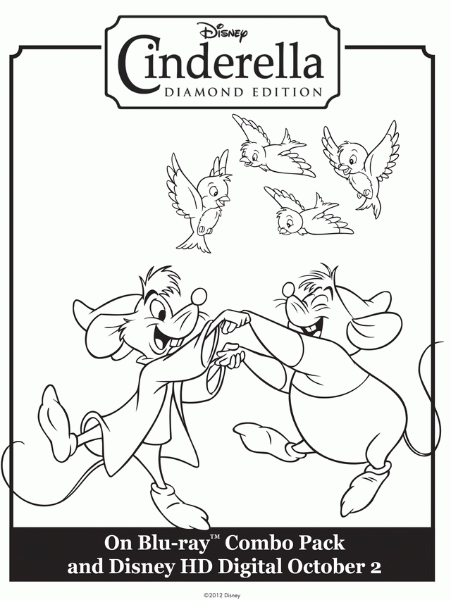 Cinderella's Mice Coloring Page Suzy - Coloring Pages For All Ages