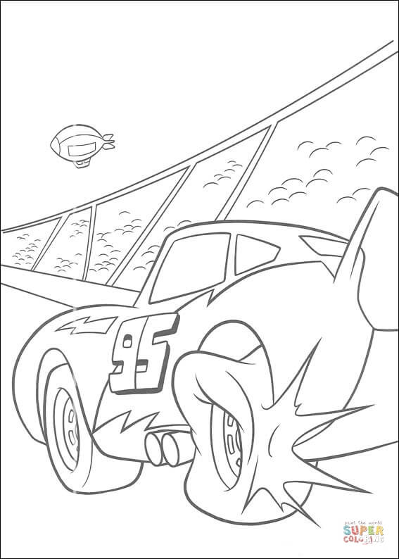 The Tire Blows Up from Disney Cars Coloring Page - Free Coloring Pages  Online