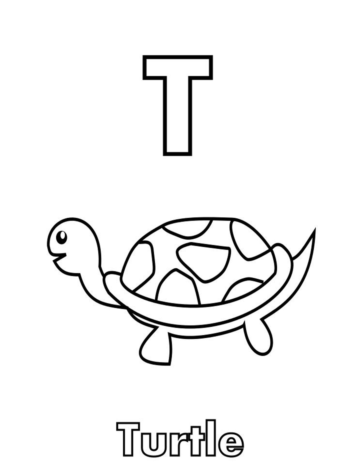 Turtle Coloring Pages : Turtle And Teacup Alphabet Coloring Page ...