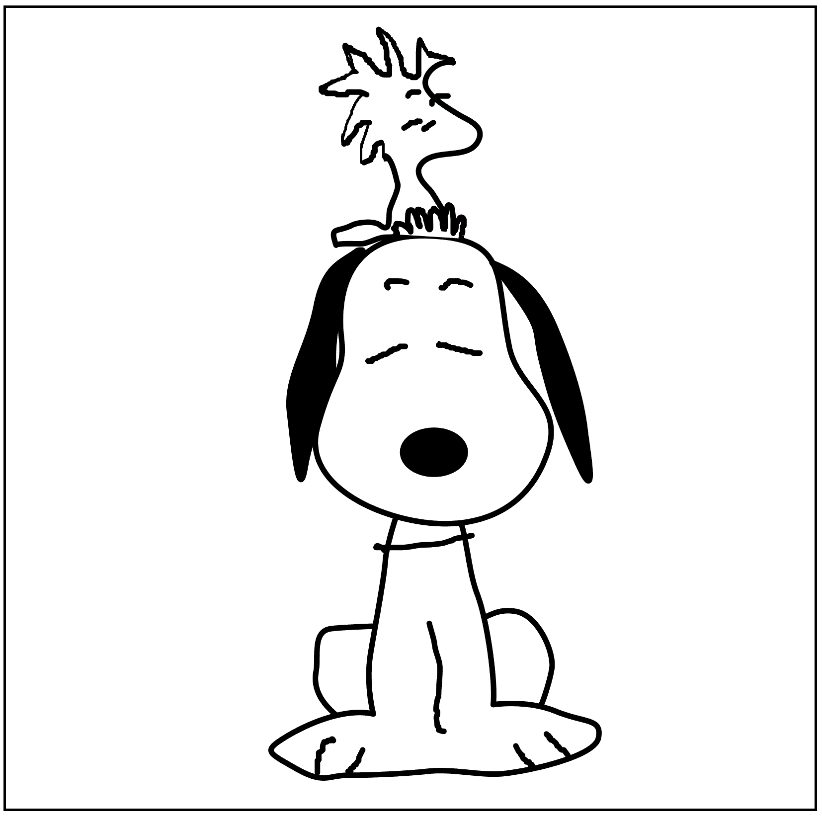 Woodstock On Snoopy Head Coloring Pages For Kids #fzm : Printable ...