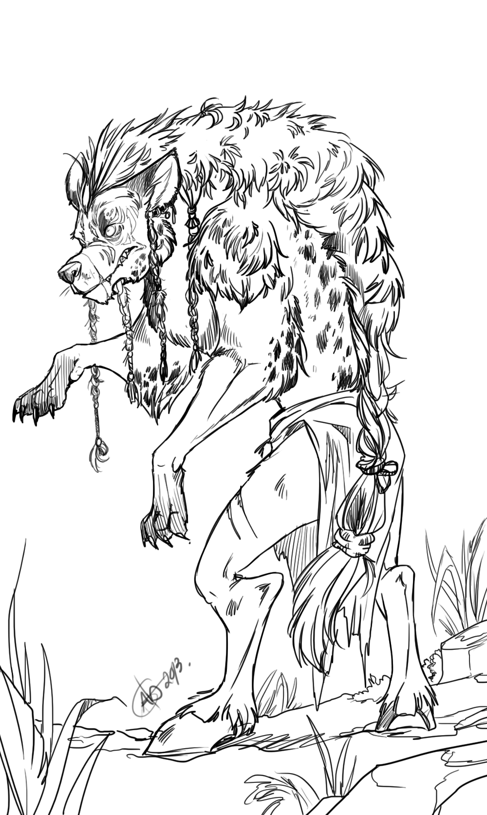 Hyena Coloring Pages Scary Image For Adult | Coloring.Cosplaypic.com