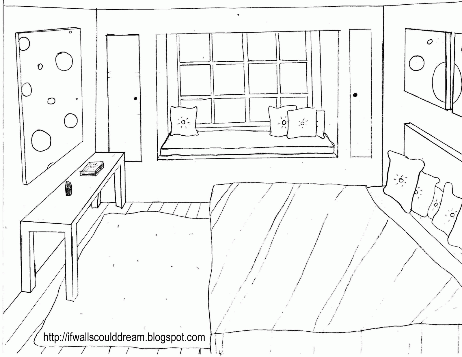 818 Simple Bedroom Coloring Pages for Kindergarten