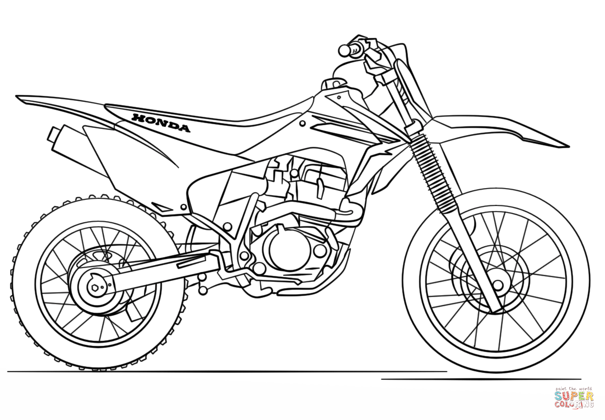 Honda Dirt Bike coloring page | Free Printable Coloring Pages