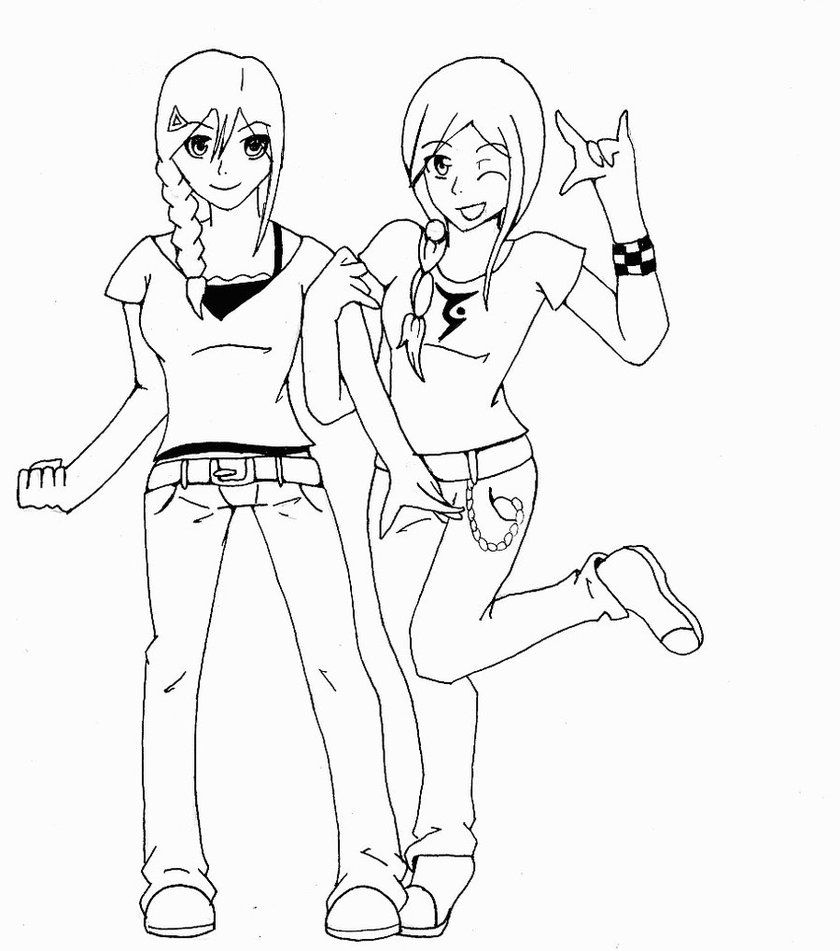 13 Pics of Sister 2 Anime Girls Coloring Pages - Anime Twin ...