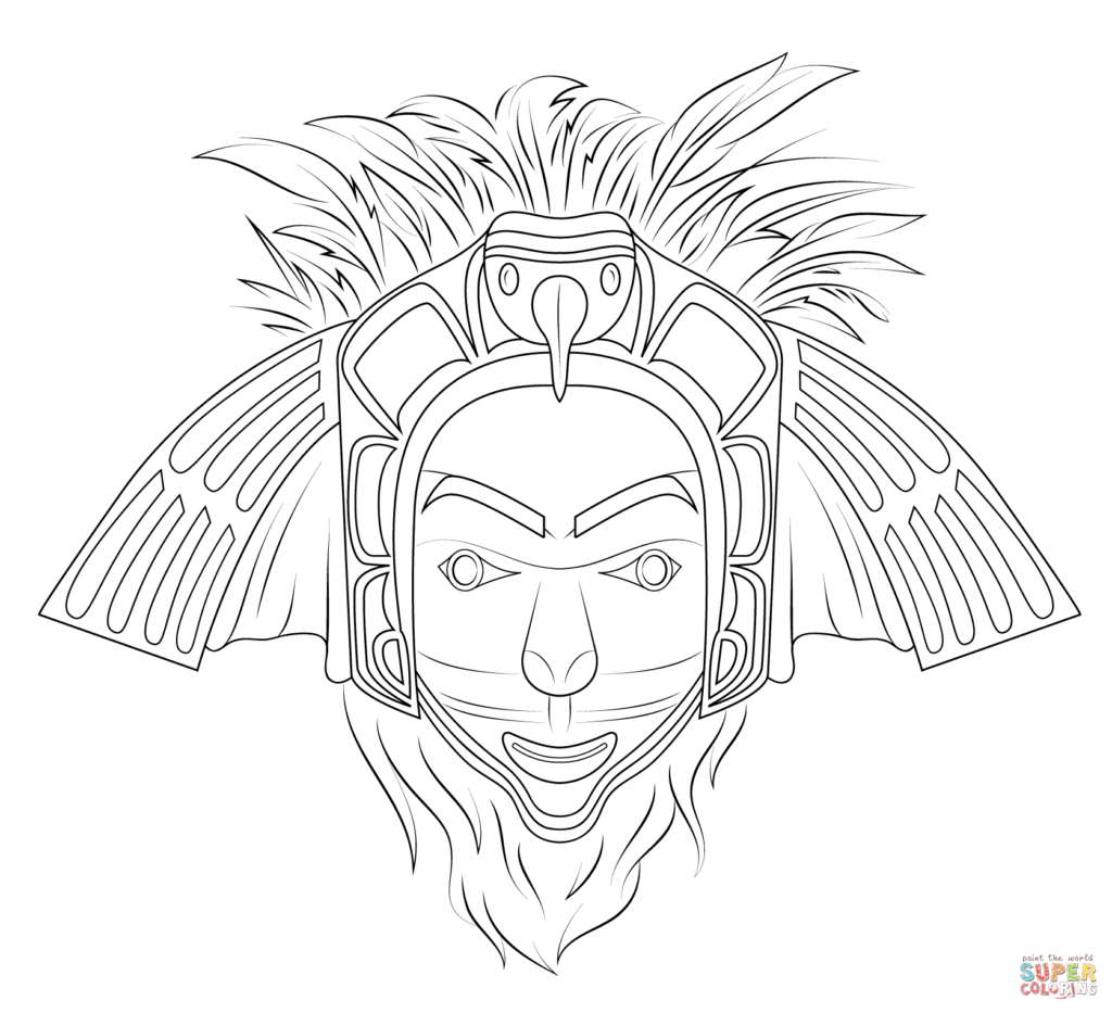 Coloring Pages: Native American Eagle Mask Coloring Page Free ...