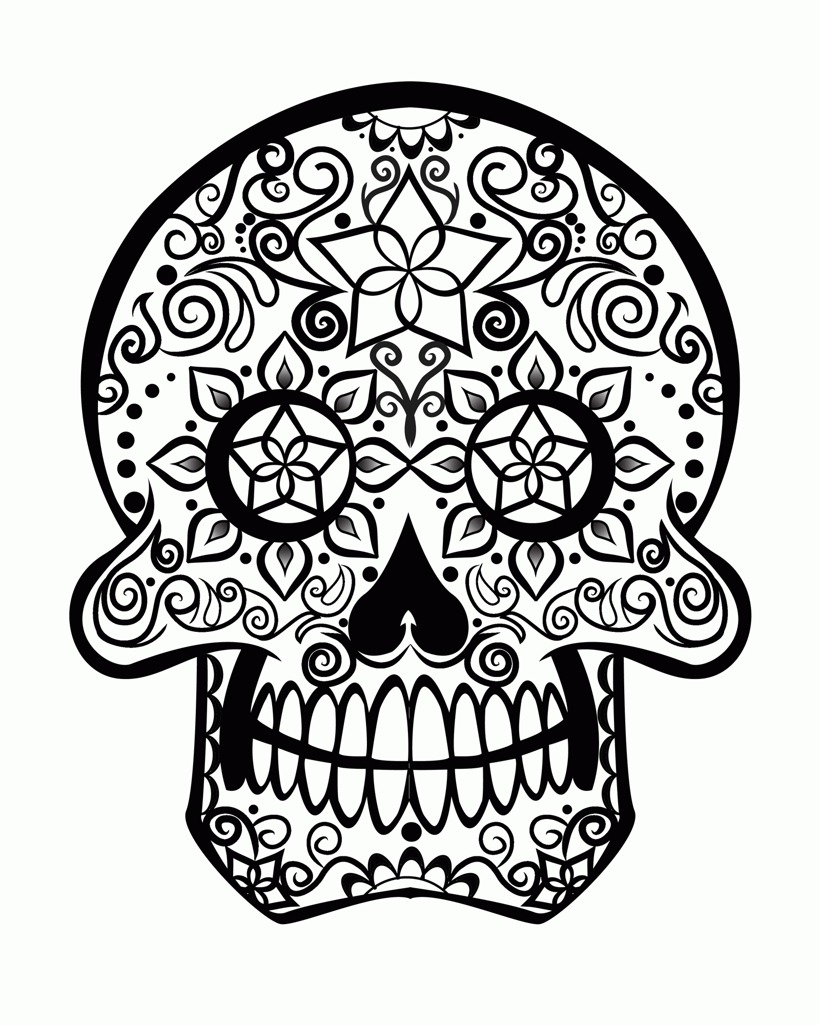 Anatomy Skull Coloring Pages To Print Skull Color Pages Free Sugar ...