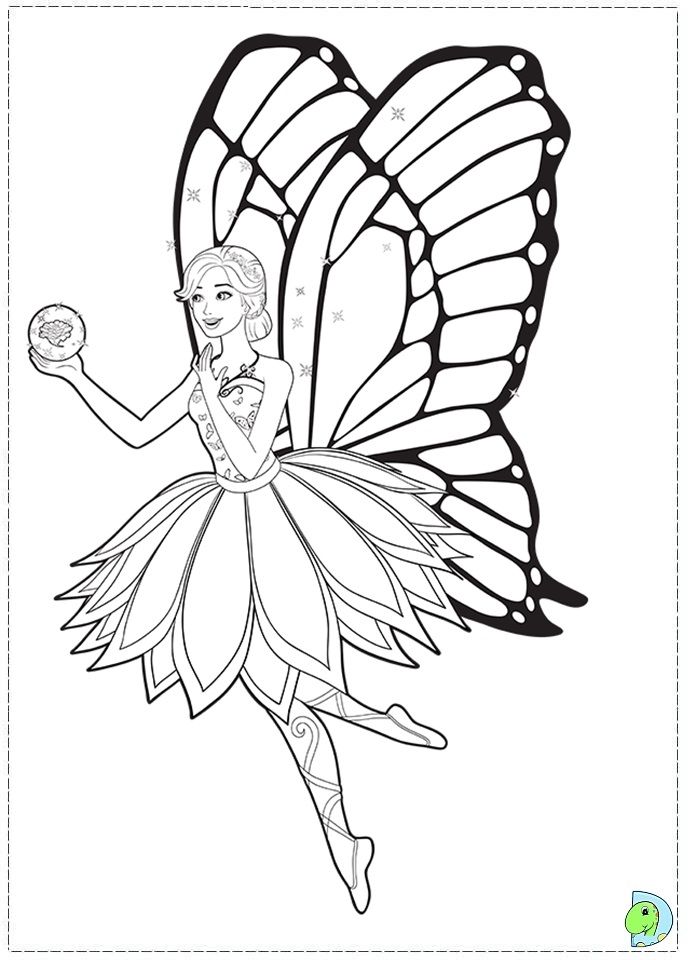 Barbie Fairy - Coloring Pages for Kids and for Adults
