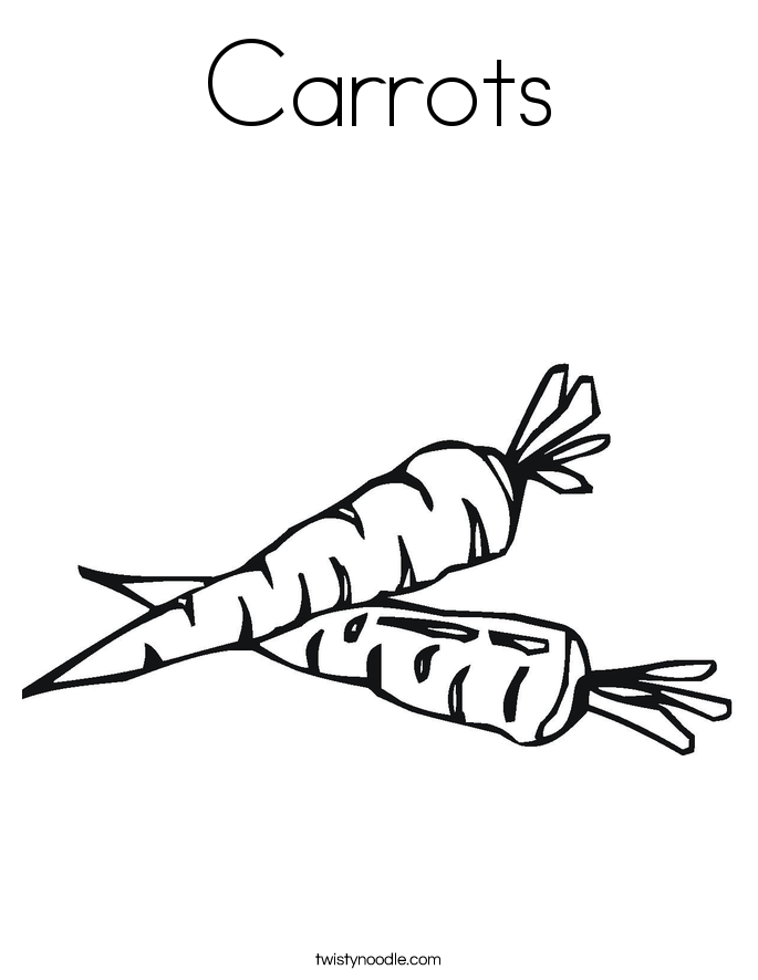Carrot Coloring Sheet - Coloring Pages for Kids and for Adults