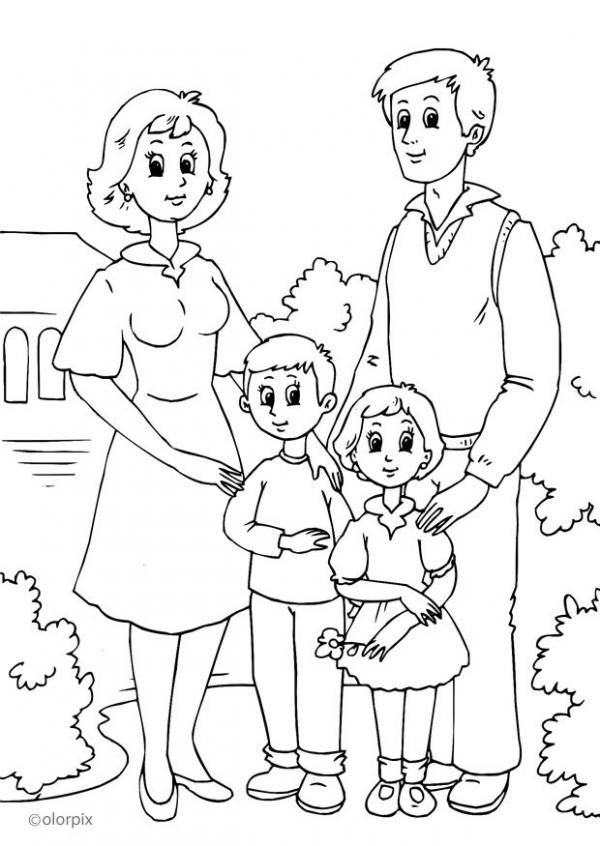 Theme family coloring pages ~ Juf Milou