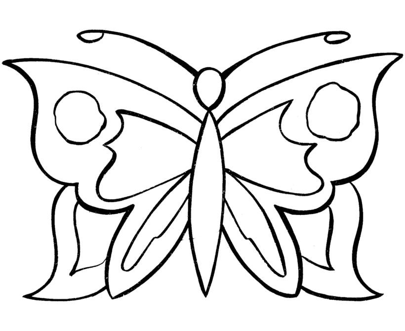 Simple Butterfly Coloring Page - Coloring Home