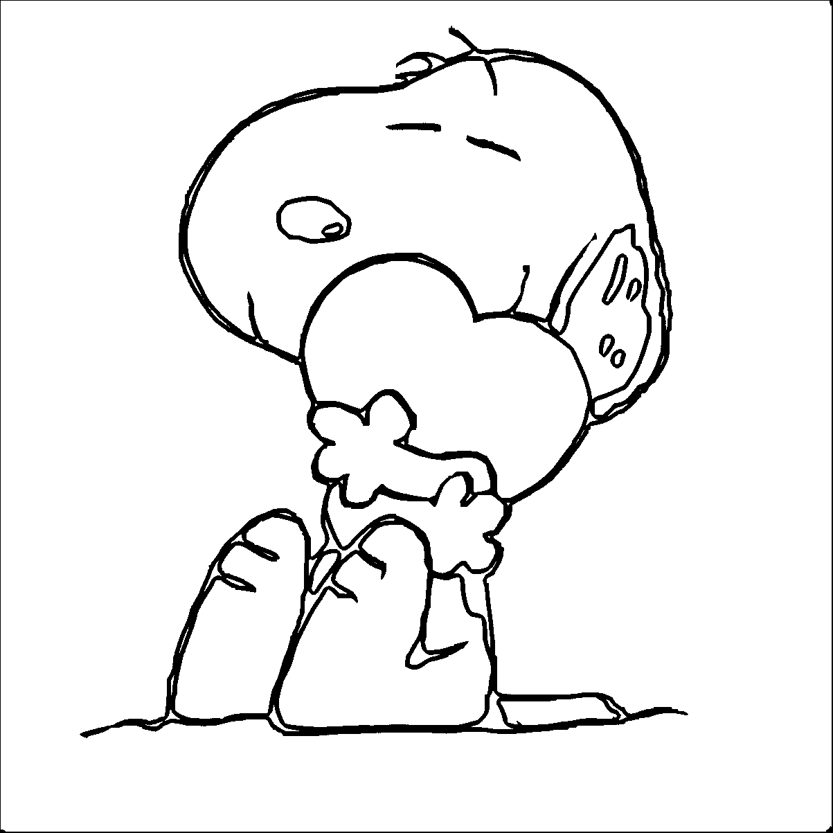 valentine snoopy coloring pages - photo #4