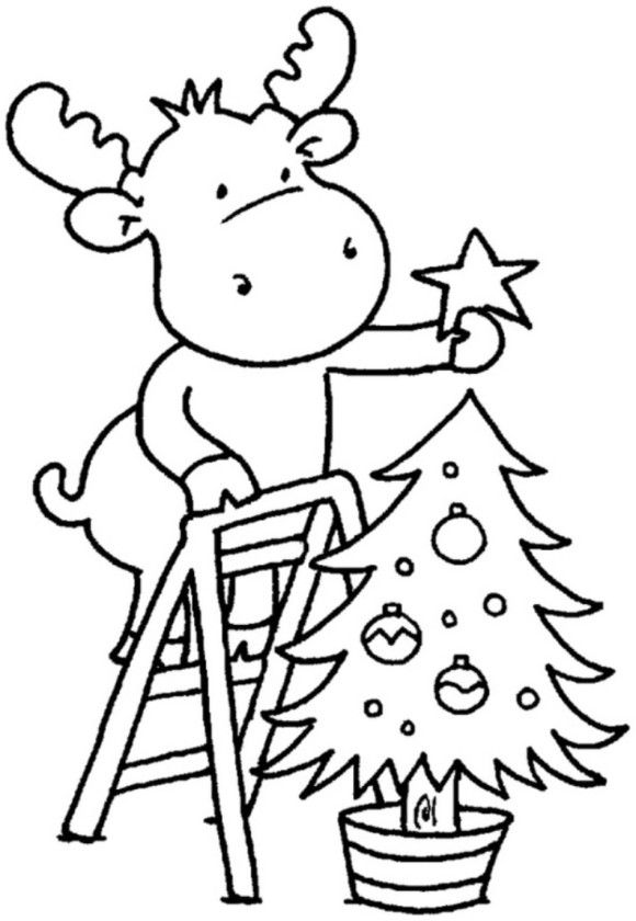 Easy Christmas Tree Coloring Pages For Children | Christmas ...