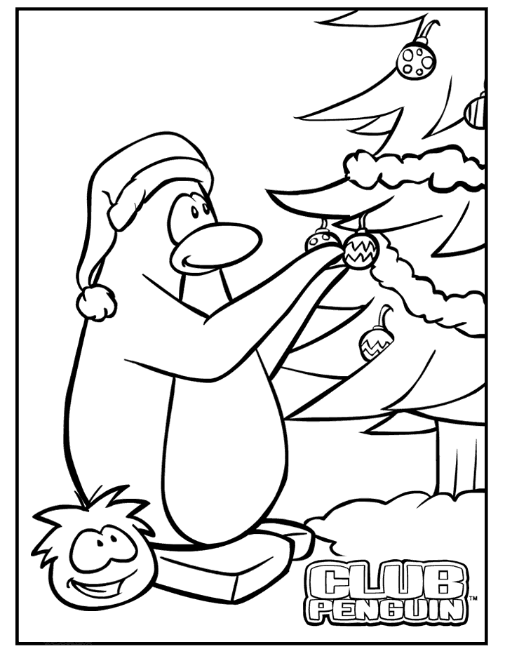 Christmas Penguin Coloring Pages Printable - Coloring Home